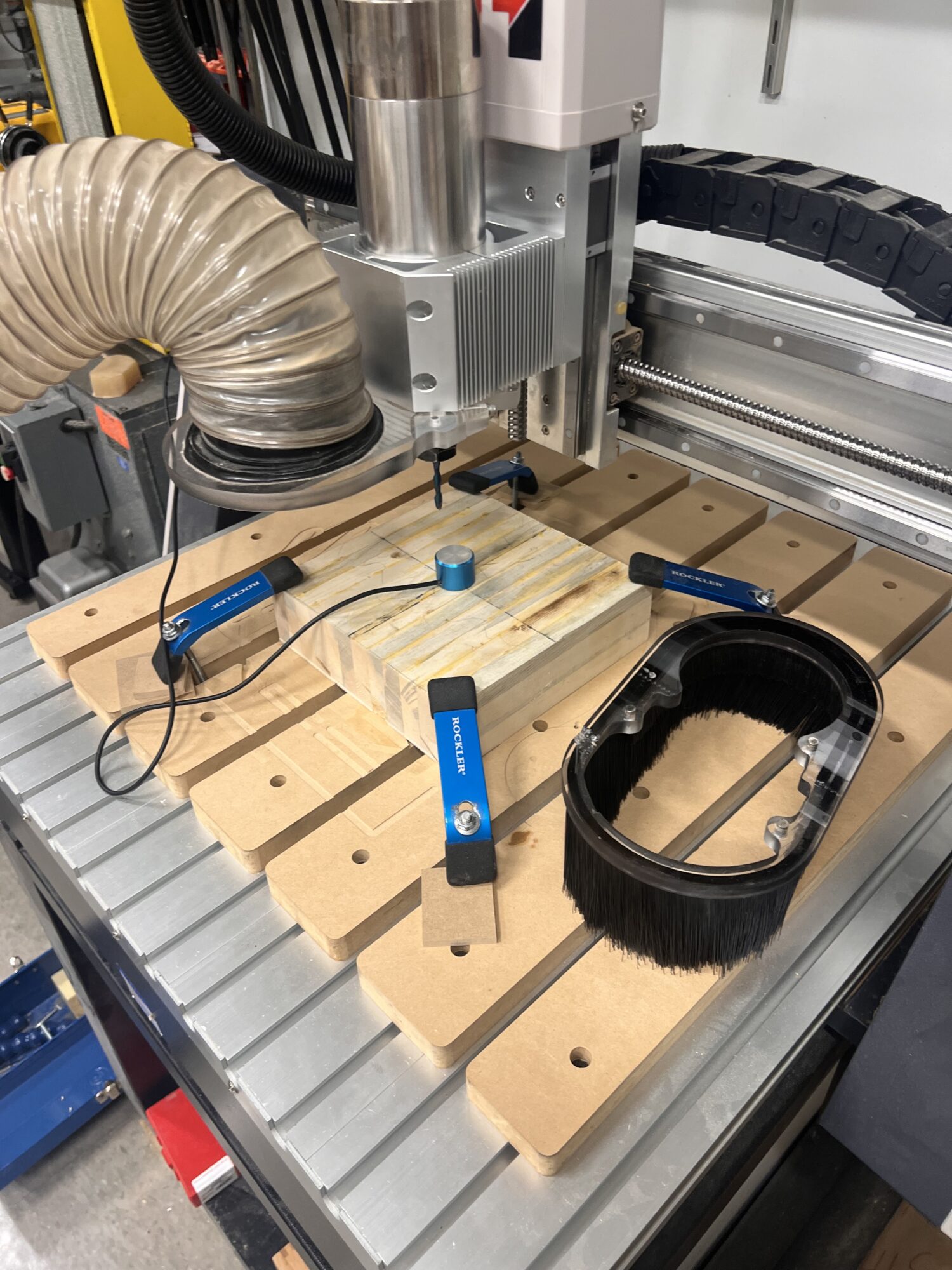 Cleaned up pallet wood in the CNC